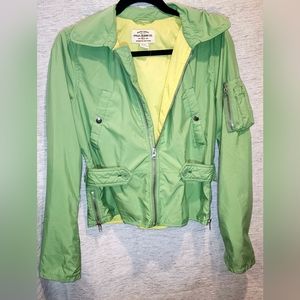 Ralph Lauren Polo Jeans Women's Utility Rain Jacket Retractable Hood Medium